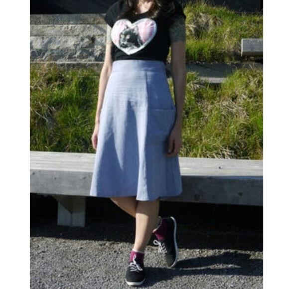 Mata Traders Skirt Chambray Twee - Picture 7 of 7